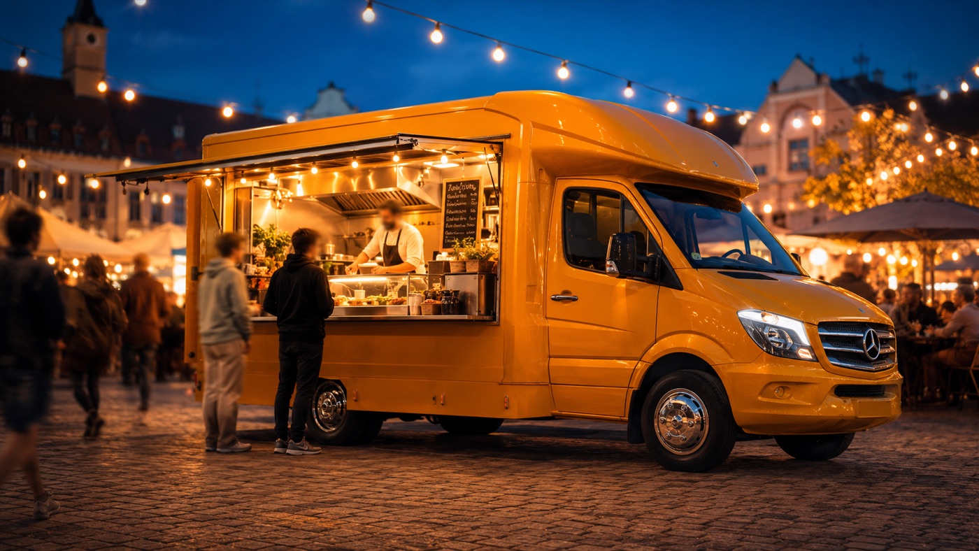 Le camion Le Bon Bœuf en service lors d'un événement